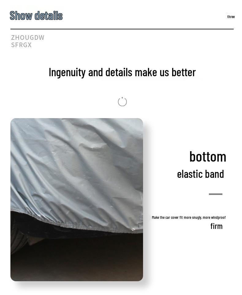 Universal PEVA Car Cover - Sunshade, Rainproof, Waterproof Protection