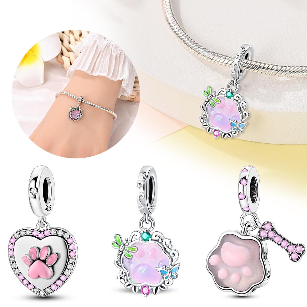 Rotating Cute Claw Pendant Copper Colors Charm Beads Fit Original Charms Bracelet Beads For Women Jewelry Making Gifts