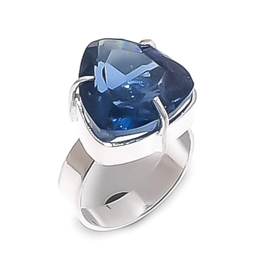 Natural Iolite Quartz Gemstone 925 Sterling Silver Jewelry Ring Size 8 L1Q28
