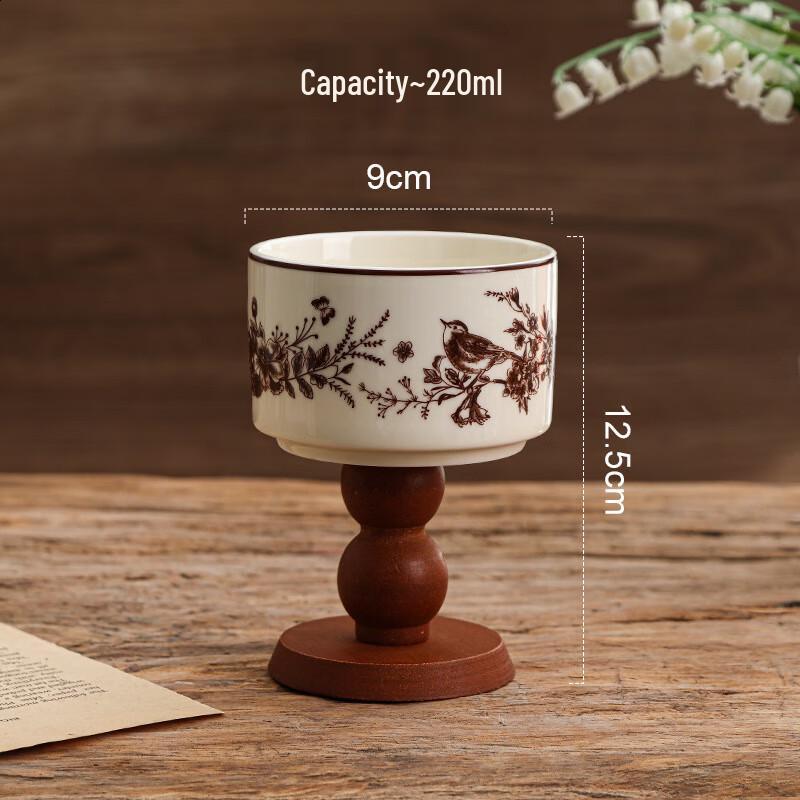 

Shangqi French Floral Ceramic Gourd Stem Cup