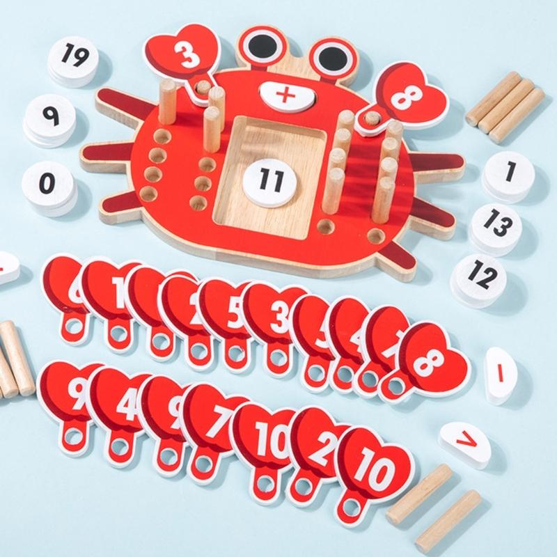 Educational Counting Set For Children Wooden Arithmetical Addition Subtraction Math Toy For Early Number Recognition Skill