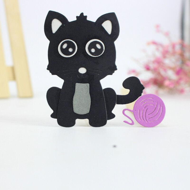 Wool Cat Cutting Dies Metal Stencil DIY Scrapbooking Album Paper Card Embossing Craft Die Cut Animal