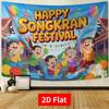 Thaise architectuur Dai Nieuwjaars Songkran Festival banner achtergrond festival evenement feest decoratie aanpasbaar groot formaat poster