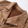 Zipper Short Jacket Lapel Slant Zipper Deerskin Thin Velvet Top Women's Long Sleeves Slim Coat Casual New Fashion Autumn