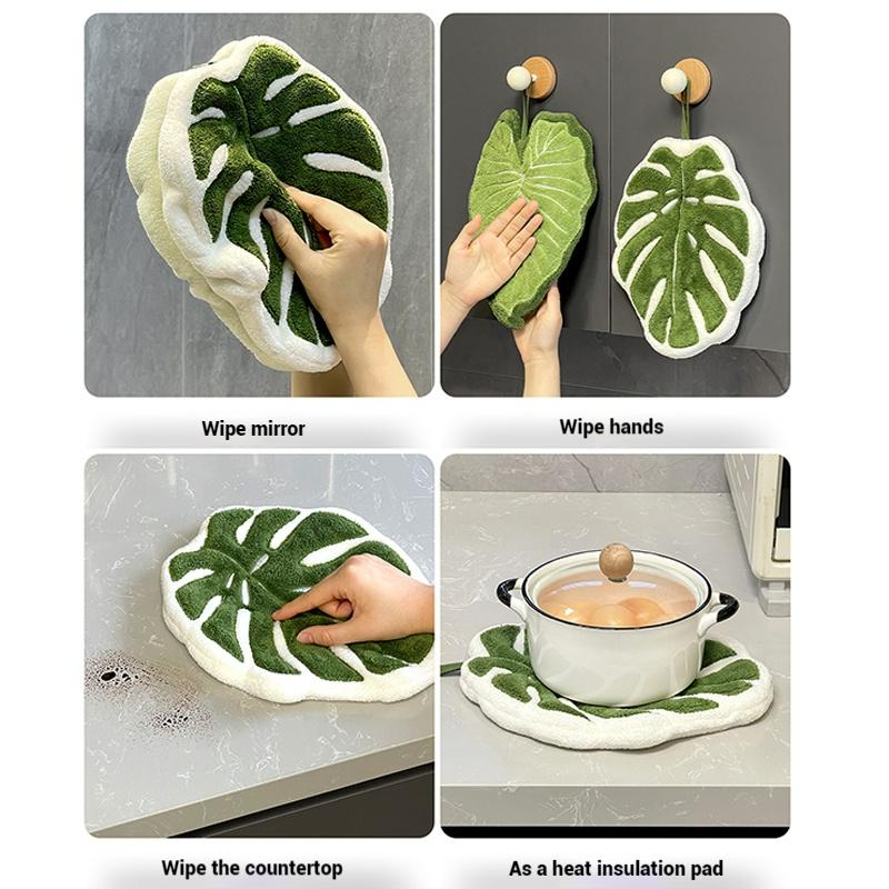 Super Soft Hand Towel Thickened Coral Fleece Washing Hands Cloth Kitchen Bathroom Use Cute Handkerchief Rag Water-Absorbing