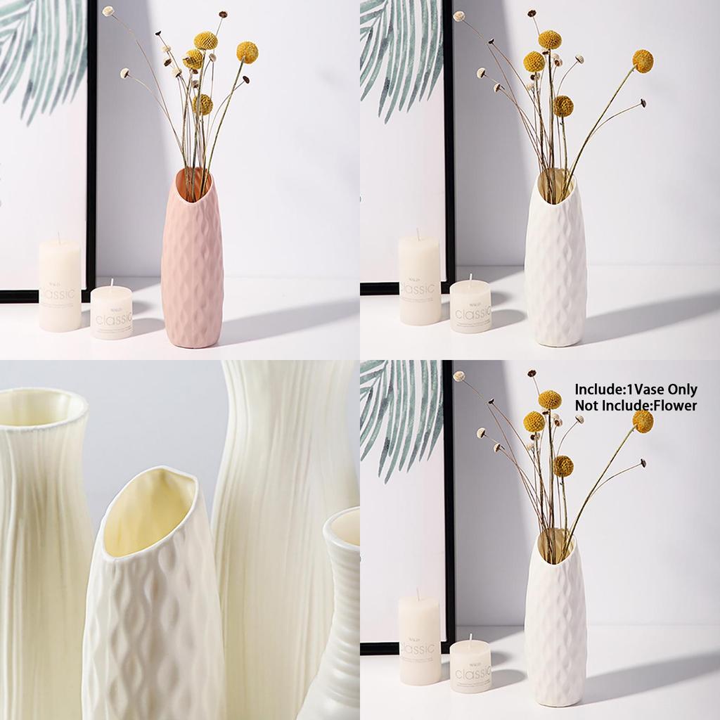 Chic Plastic Flower Vase Beautiful Imitation Ceramic Design Perfect For Home Decor