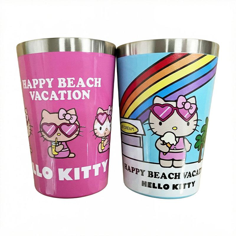 Hello Kitty Sanrio Insulated Stainless Steel Tumbler Sunburn Kitty-chan Mug Cup Holder 450ml