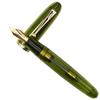 Ranvi Jinhao 9019 Acrylic Fountain Heartbeat Nib with Ink Green Classic Smooth Writing Pen, 0.5mm Converter, Design, (Gold Trim)