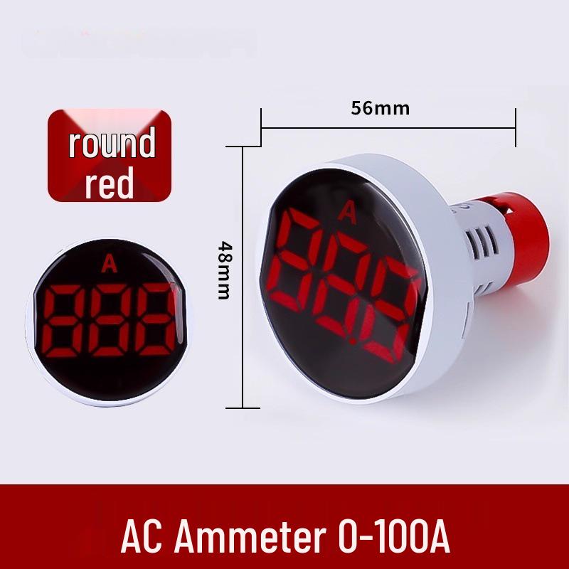 22mm Dual Display LED Voltage Current Frequency Meter - Round/Square
