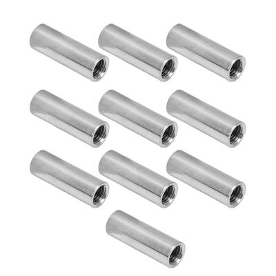 10 Piezas Tuerca de Acoplamiento Rosca Hembra Conector de Varilla Redonda Acero Inoxidable 304 M10x1.5 14 L40mm