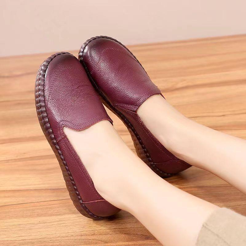 Retro spring and autumn mother shoes soft-soled comfortable shoes single shoes flat-soled
