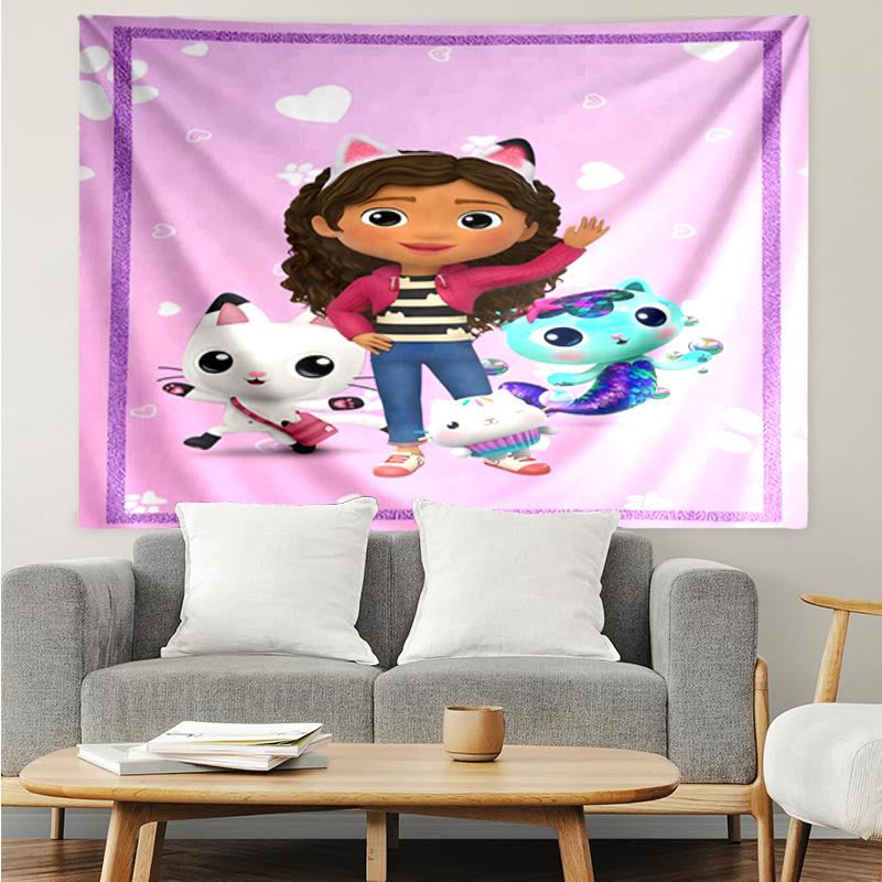 Colorful Friends Dollhouse Tapestry Hanging for Bedroom,Livingroom, Playroom,Decor Art Room Wall Tapestry Holiday and Birthday Gifts