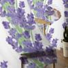 Lavender Flowers Luxurious Chiffon Sheer Curtains for Living Room Bedroom Decoration Window Voiles Tulle Curtain