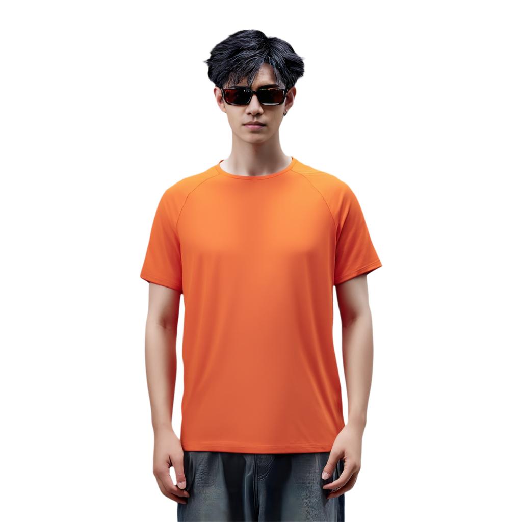 Under Armour Solid Color Crew Neck Pullover Sports Stretch Short Sleeve T-Shirt Men Tops Orange 1378988-800