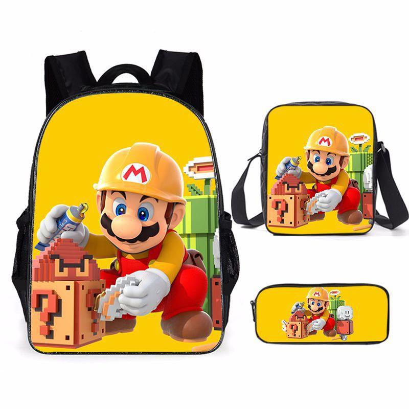Cartoon Backpack, Primary And Secondary School Students Three-Piece Set, School Bag, Backpack, Shoulder Bag, Pencil Case.