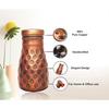 Copper Bedroom Jar with Inbuilt Glass | Rarity Diamond Design | Handcrafted, Leakproof, Jointless | Ayurvedic Benefits, Antioxidant Properties |