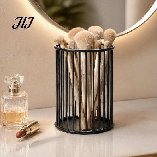 Iron Mesh Pencil Container Pen Holder/Storage Basket, Hollow Grid Storage Tube, Student Stationery Box Durable Organizer for And Makeup Brushes Office