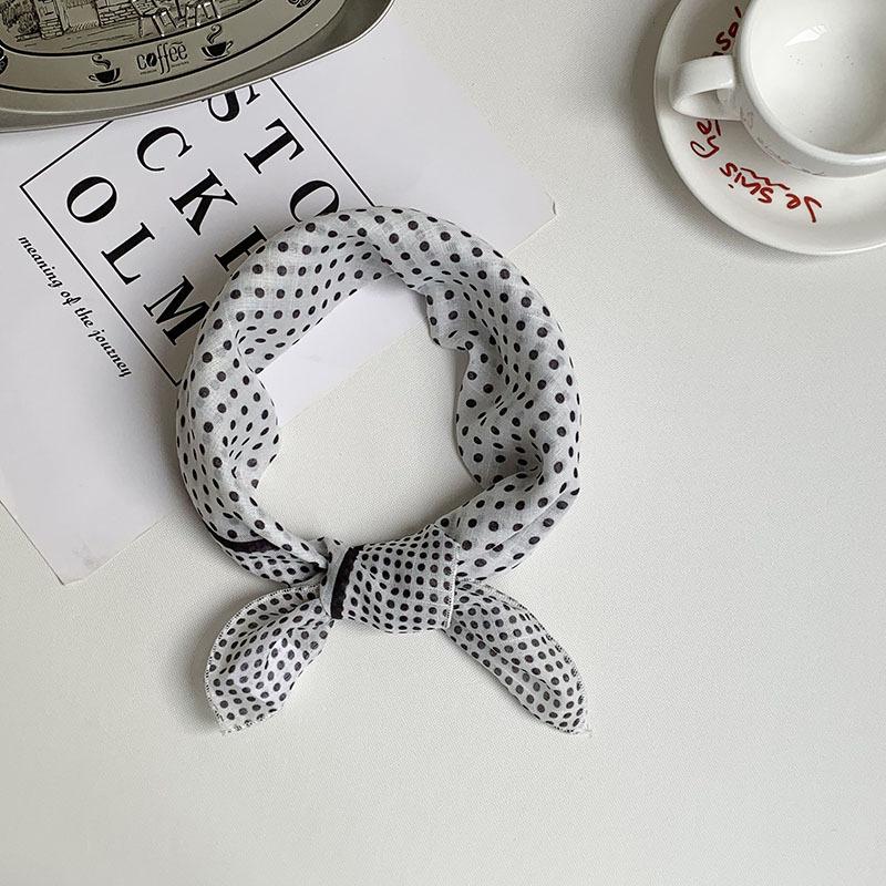Fashion small polka dot simulation silk printing silk scarf high-end shawl sunscreen neck 70 square scarf women's sunscreen headscarf