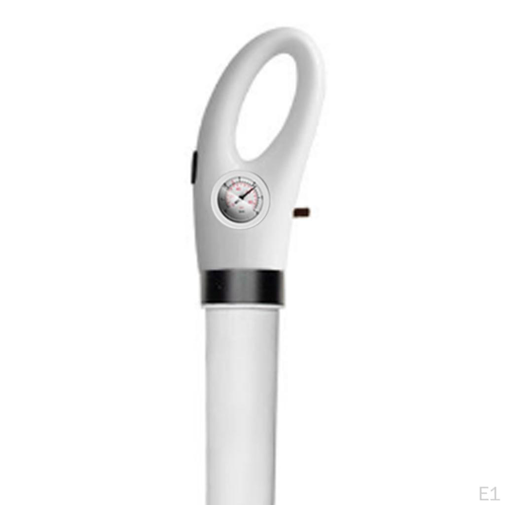 Toilet Air Pressure Plunger Pump Kits Augers with 4 Replaceable Heads White