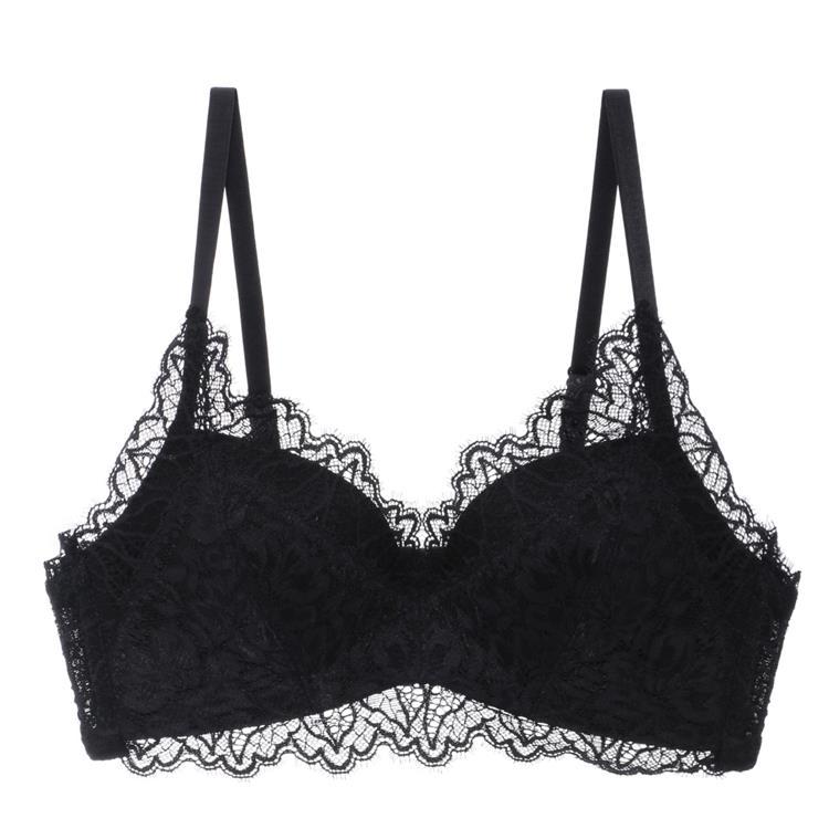 Sexy Pure Lace Small Breasts Gather and Lift the Chest To Prevent Sagging, Not Empty Cup, No Steel Ring Bra Set.