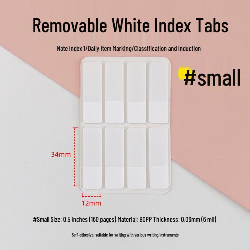 Frosted White Index Card Sleeves & Memo Stickers for DIY Classification