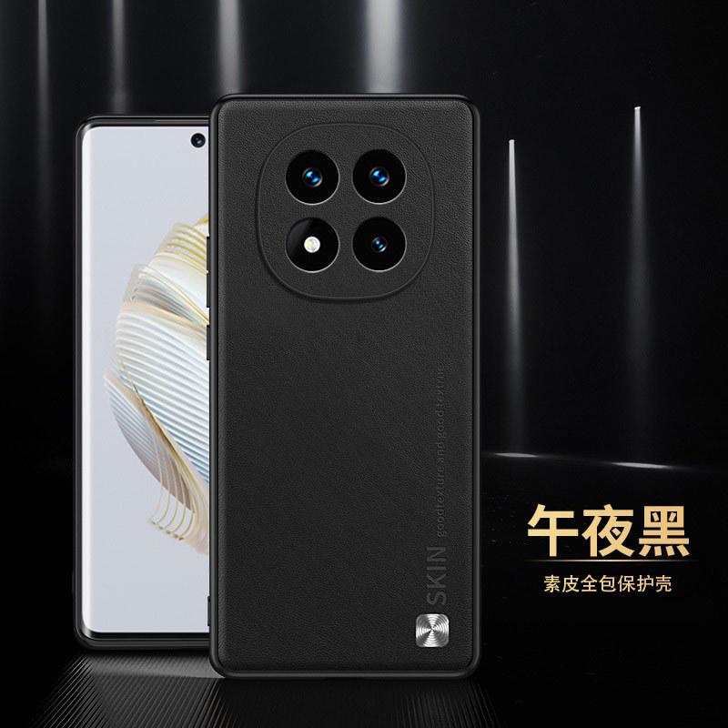 Applicable to Redmi note14pro mobile phone case lens all-inclusive square plain leather soft case anti-drop protective case CD pattern