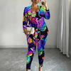 Plus Size Butterfly Floral Print 3 Piece Outfit, Long Sleeve Open Front Cardigan Cami Top Leggings Set for Women