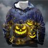 Halloween Theme Men's Long Sleeve Hoodie Funny 3D Printed pumpkin head Men Hoodie Sweatshirt Oversized Men's Clothing