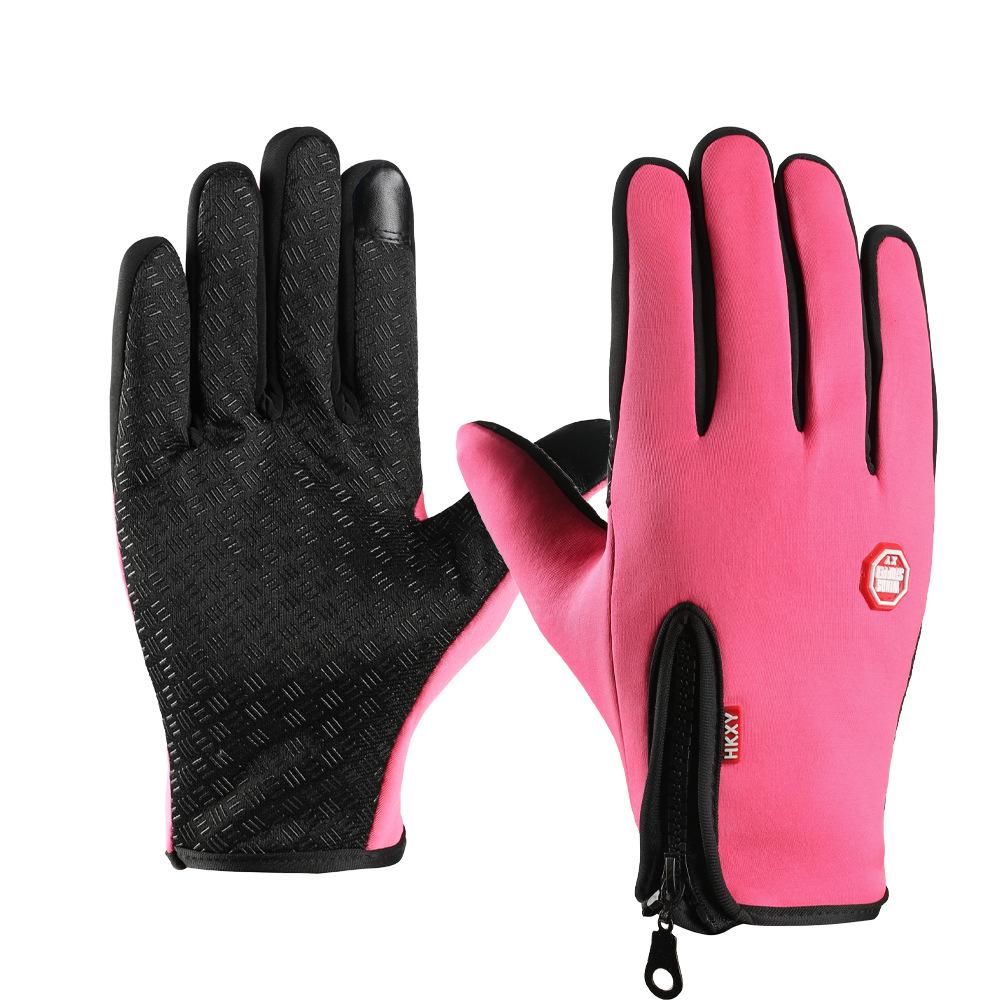 Outdoor Cycling Gloves for Spring and Autumn Men and Women Warm Plus Velvet Waterproof All-finger Fitness Cycling Touch Screen Gloves for Winter