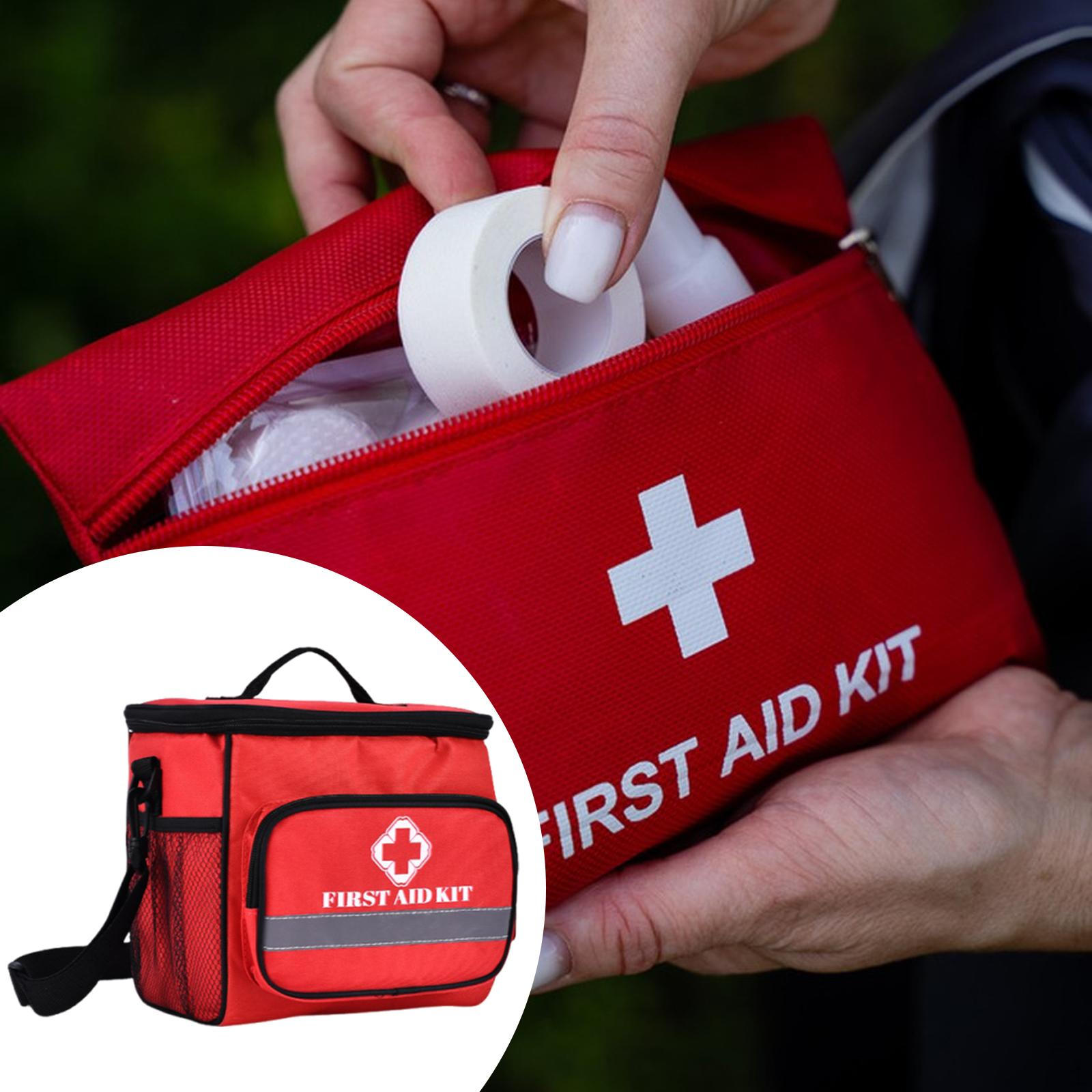

Сумка первой помощи Аварийный чемодан Большой вместимости Сумка для хранения на молнии Множество отделений для дома красный