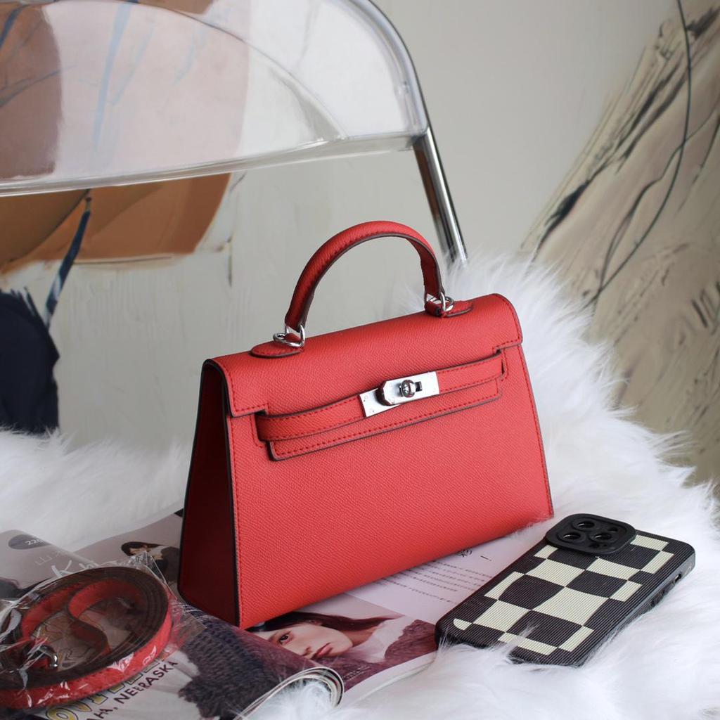 Bolso Kelly Color Caramelo: Bolso de Mano de Moda Europeo y Americano para Mujer, Bolso de Hombro Único o Cruzado de Gama Alta