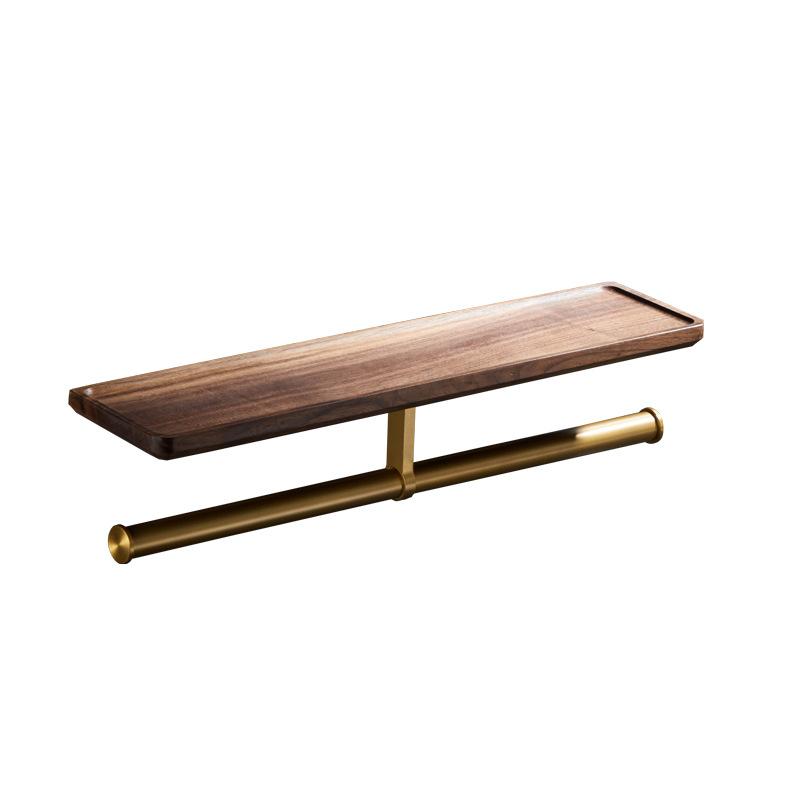Solid Wood Bathroom Towel Rack Shelving Rack Wall Hanging Storage Hanging Rack Dresser Storage Rack Bathroom Brushed Gold