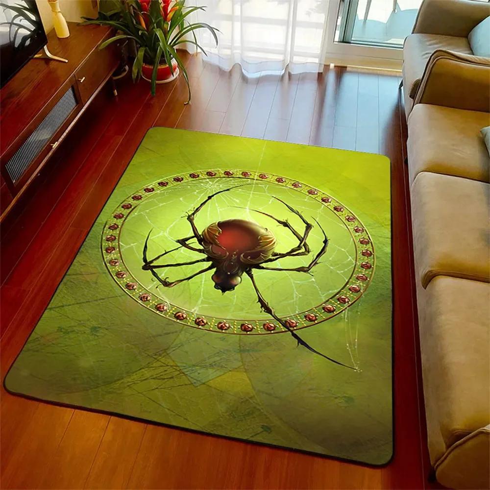 Halloween Spinnen Teppich Bedruckt Angst Horror Matte Süßes oder Saures Teppich Wohnzimmer Schlafzimmer Bereichsteppiche Halloween Geschenk Heimdeko