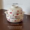 ZISIZ Cute Ceramic Instant Noodle Bowl with Lid