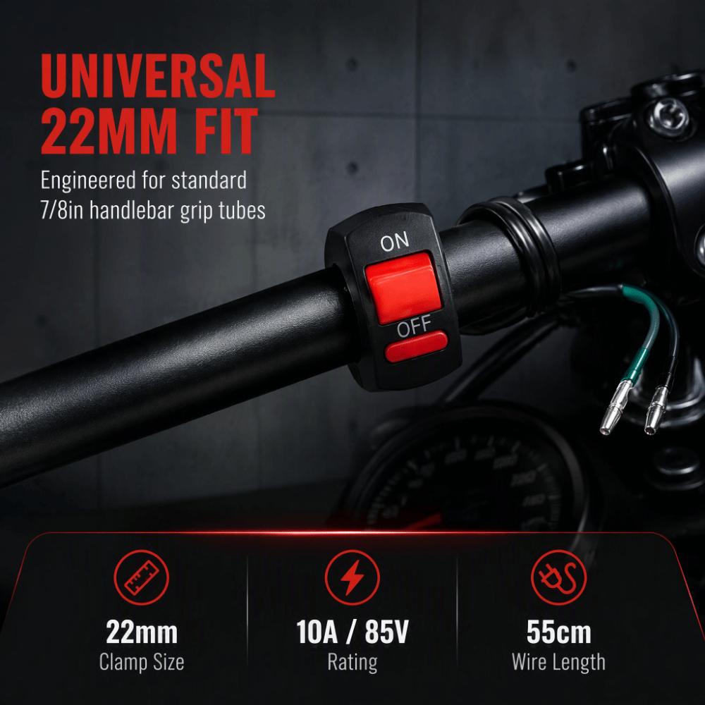 ON/OFF Design Handlebar Mount Switch 2-Wire System 2-Wire ONOFF Switch For Motorcycle
