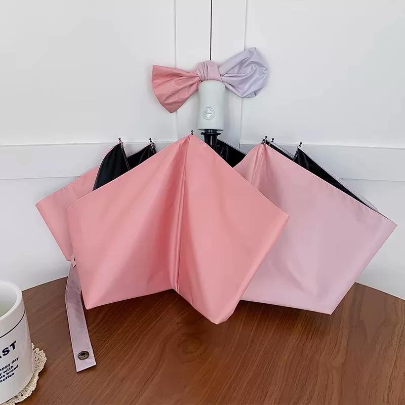 Sun Umbrella Automatic Umbrella Dual-Use Vinyl Sun Protective UV Protection Umbrella Female Gradient Portable Folding Umbrella