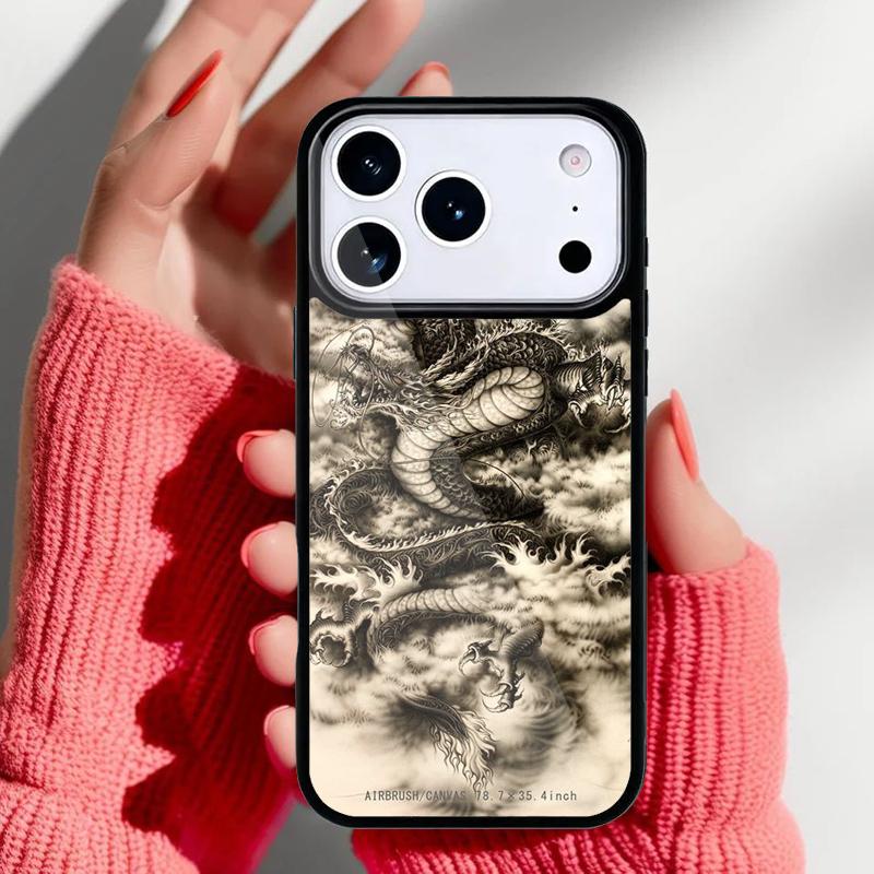 Asian Chinese Dragon Phone Case for iPhone 17 16 15 14 13 Pro Max Back Cover for 12 11 Pro Coque