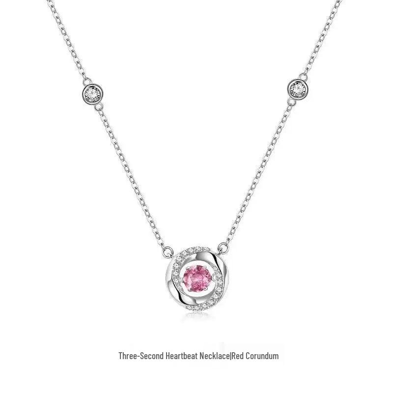 

Zhongying Jewelry Möbius Heartbeat Necklace - Women s Luxurious Celebrity Style Clavicle Chain алмаз/червоний