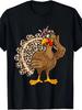 Thanksgiving Turkey Men Leopard Print Autumn Fall T-Shirt - 220g