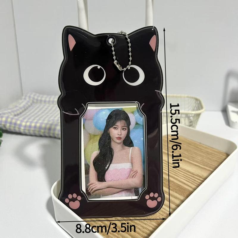 Cute Animal Photocard Holder K-Pop Idol Photo Card Sleeves With Keychain Id Badge Holder Card Protector Anime Game Peripheral Set