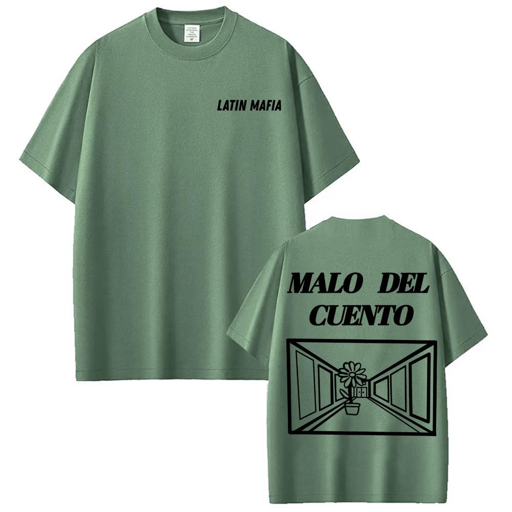 Band Latin Mafia Malo Del Cuento Graphic Tee Shirt Unisex Women Casual Crewneck Oversized T Shirts Harajuku Vintage Gothic Tshirts