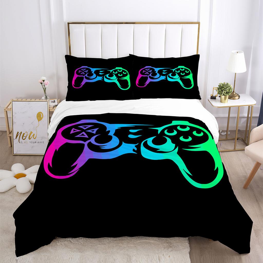 Three-Piece Quilt Cover Gamepad Kit 3D Digital Printing Bedding Sheets