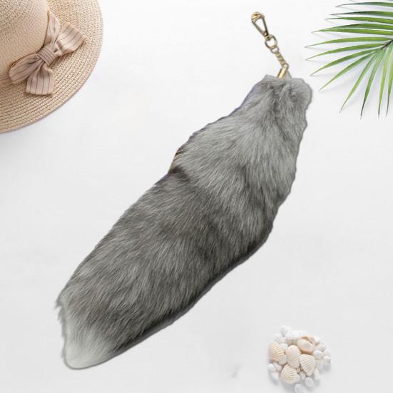 Extra velká falešná klíčenka Fox Tail Velká imitace Fox Tail Přívěsek na klíče Ozdoba Snadné připevnění k taškám Batohy Cosplay doplněk
