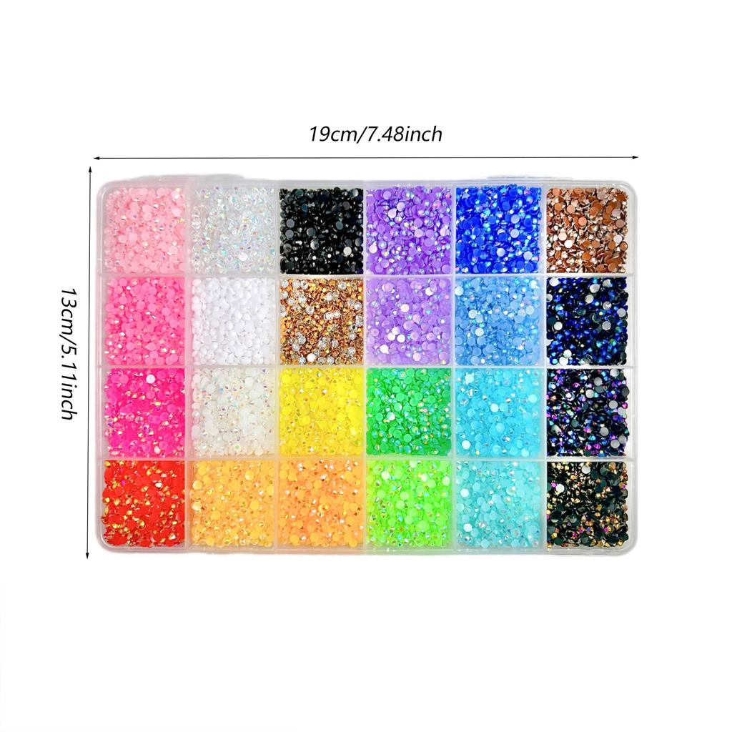 Nail Kit 32000Pcs Resin Rhinestones Bedazzling Kit with Tweezers for Multicolor 3mm Crystal with 3Pcs 10ml Glue Art Crafting