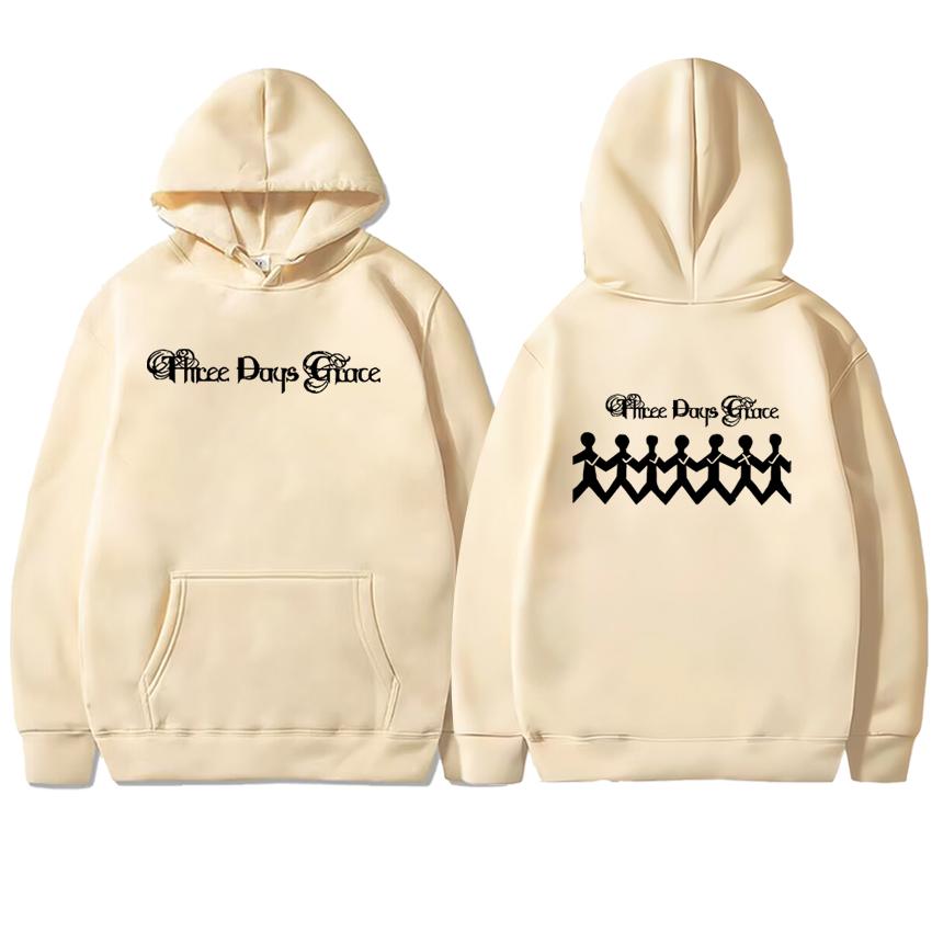 I Three Days of Grace Album Hettegenser Dobbeltsidig Fleece Høst Vinter Pullover Menn Kvinner Langermet Genser