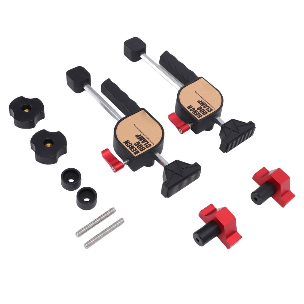 2Pcs Bench Dog Clamp Woodworking Workbench Holes Clamping Elements Adjustable Screw 19mm