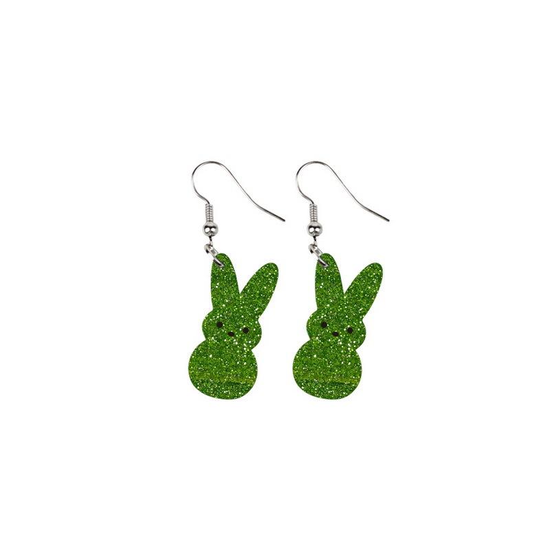Easter Dangle Earrings Cute Funny Acrylic Colorful Glitter Rabbit Egg Bunny Sparkle Spring Earrings for Women Fashion Gift