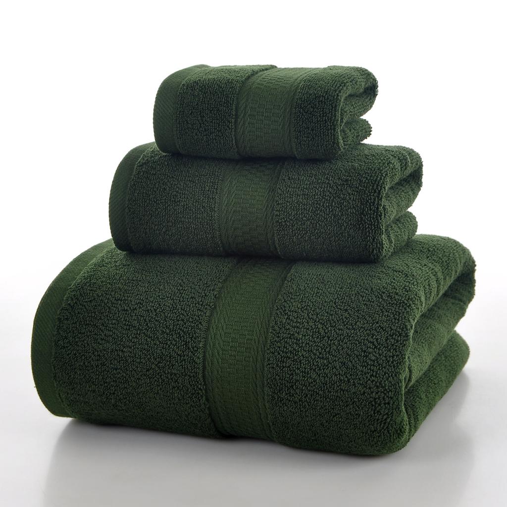 Style, plain cotton towel, three-piece household towel, soft and absorbent.