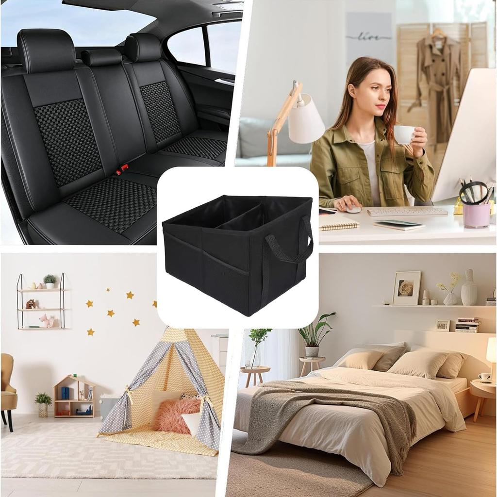 Xnuoyo Car Storage Trunk Passenger Seat Large for and Small with Black Box, Box, Storage, Foldable, Capacity, Lightweight, Waterproof, Non-Slip,