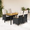 Vidaxl 5-Cz. Garden Furniture Set With Cushions, Black, Poly Rattan